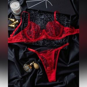 Red Lace Lingerie Set